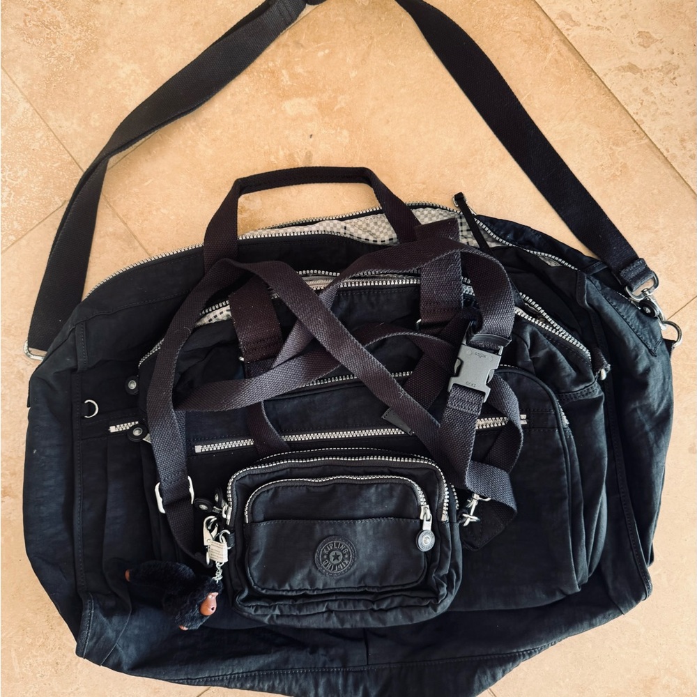 Black Kipling Carry On Travel Bag Set